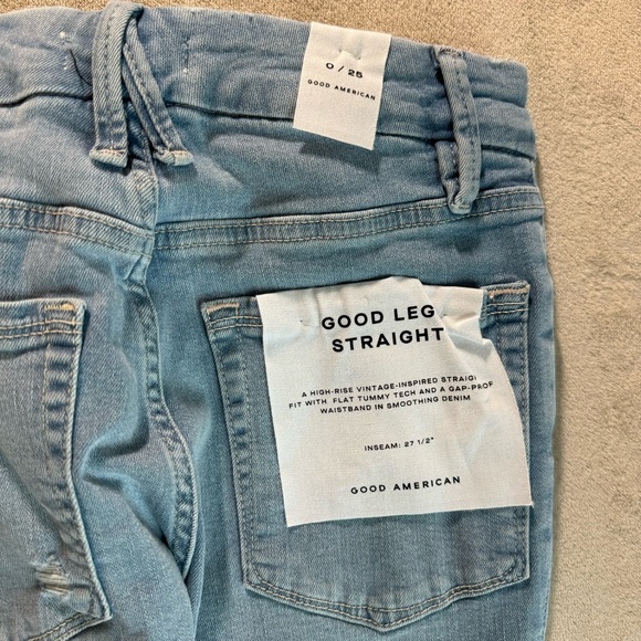 Good American Jeans good legs straight high-rise vintage inspired straight 0/25 - Picture 5 of 6